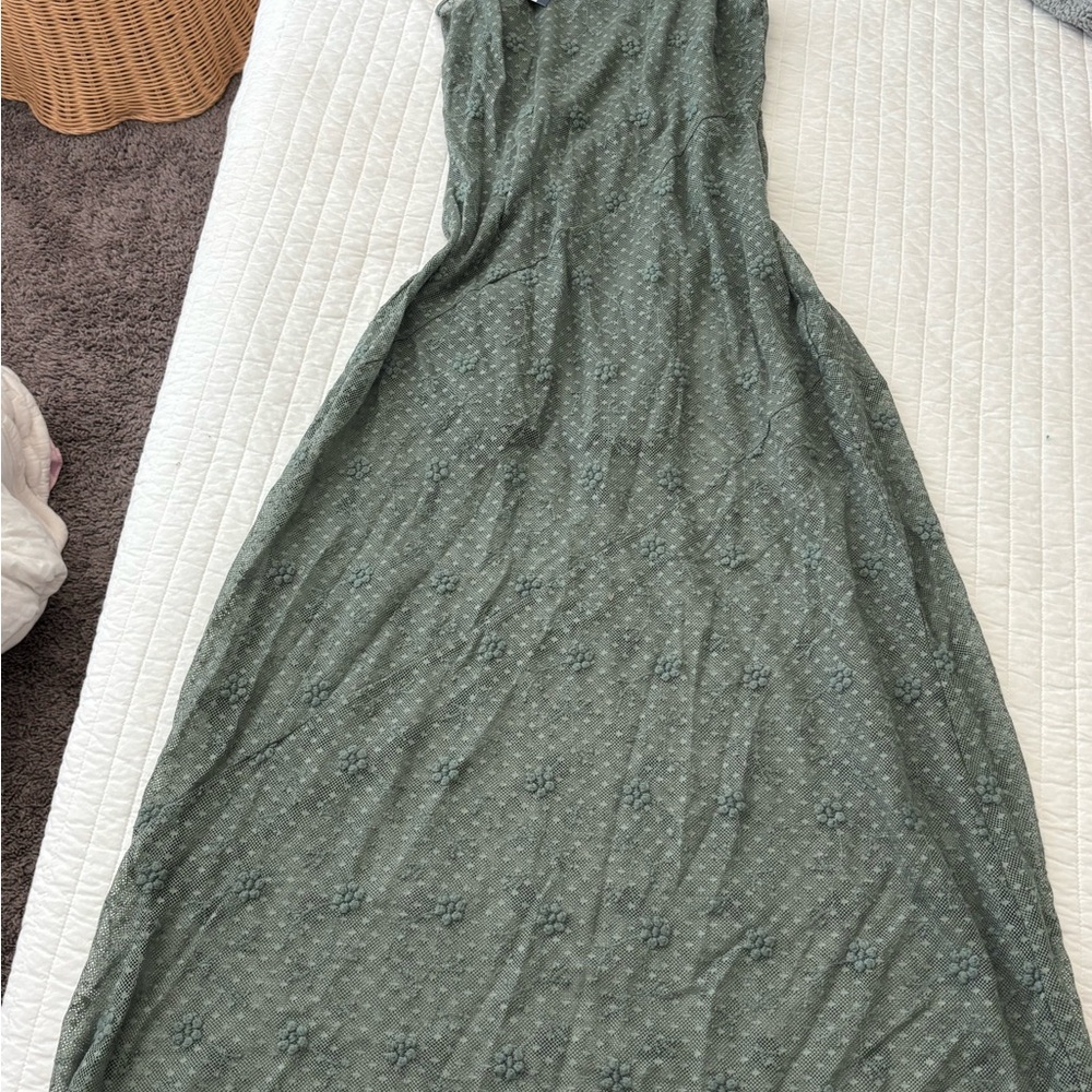 Universal Thread Olive Green Floral Maxi Dress